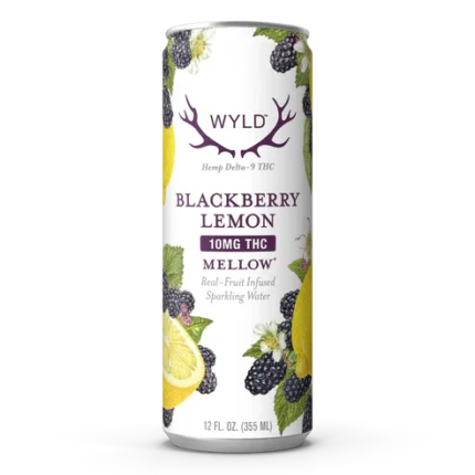 Blackberry Lemon THC Sparkling Water, Wyld Mellow THC drink, Buy THC sparkling water