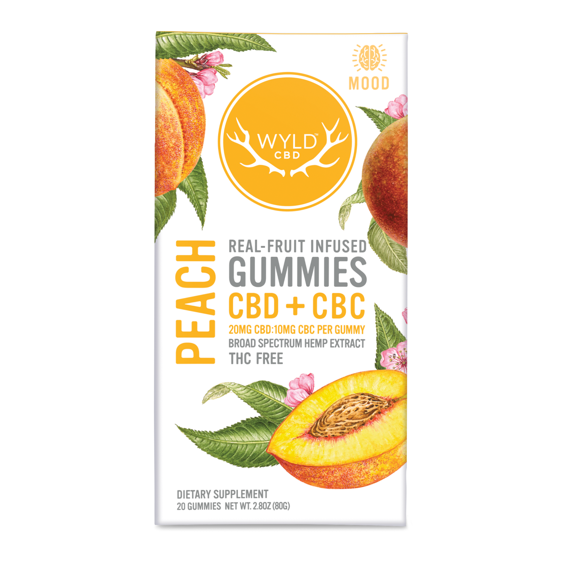 Peach CBD:CBC Gummies | CBD-Only wyld Peach CBD gummies